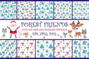 Download Forest Friends Cute Clip Arts and Seamless Patterns - Premium Resources