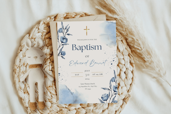 Download Baptism Invitation Template, Rustic Pink - Invitation template Collection