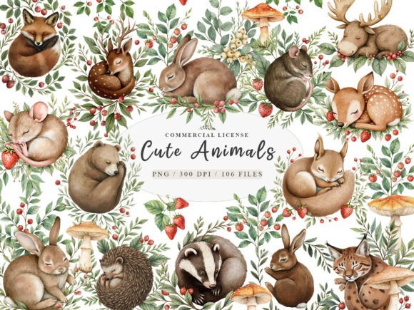 Download Cute Sweet Forest Friends Animals Wreath - Forest friends Collection